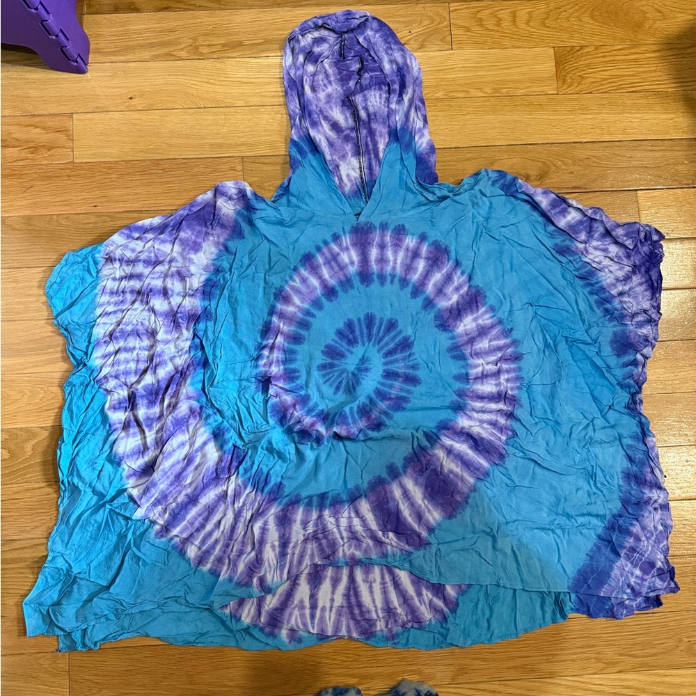 Blue and Purple Tie-Dye Hoodie